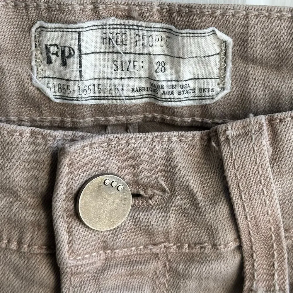 Free People FP Skinny Jeans Size 28 Taupe Gray Brown Stretch Ankle Jeans